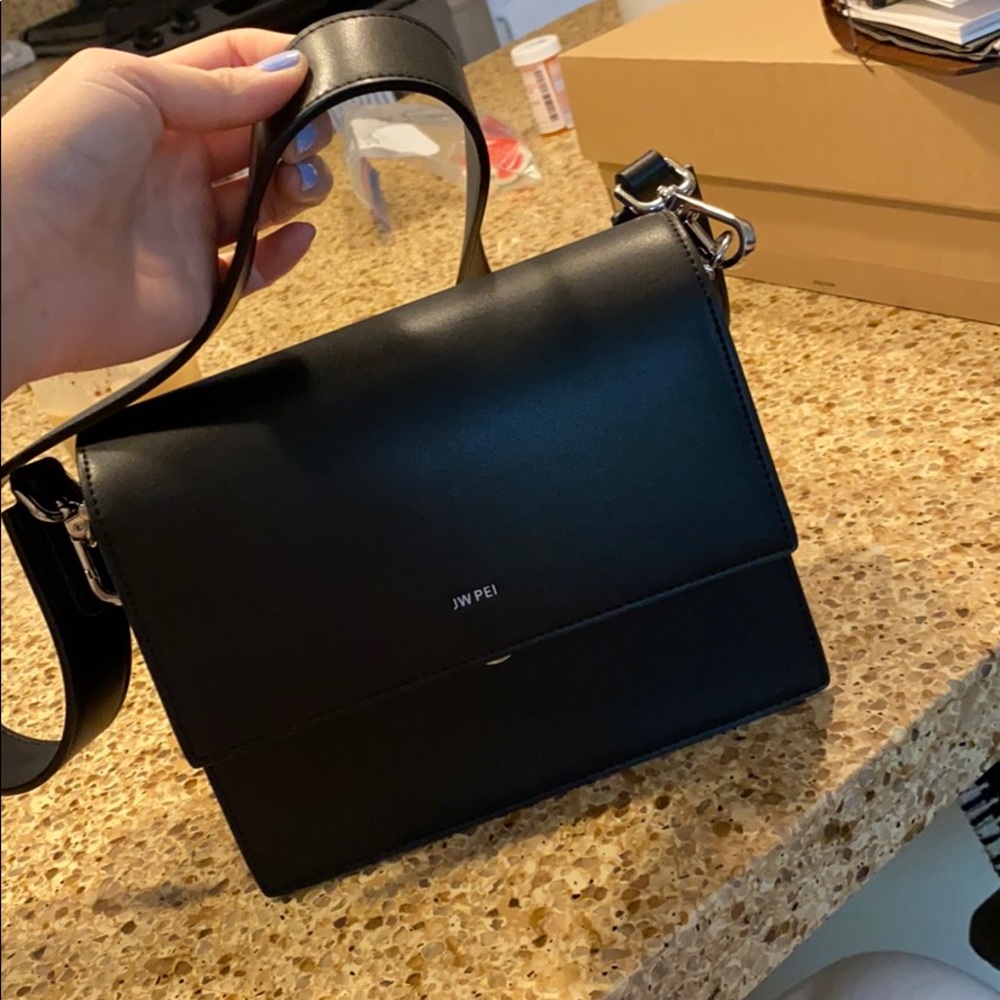 NWT JW PEI Mini Flap Bag Black Silver Hardware
